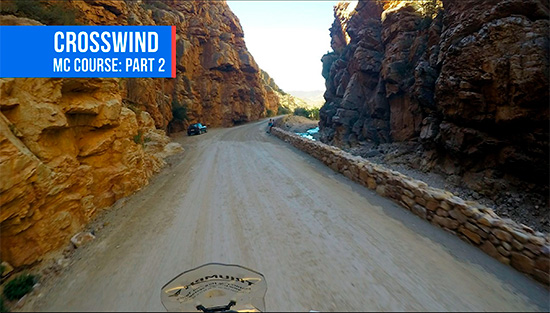 Motorcycle riding into crosswind. Tips motorcycle course.